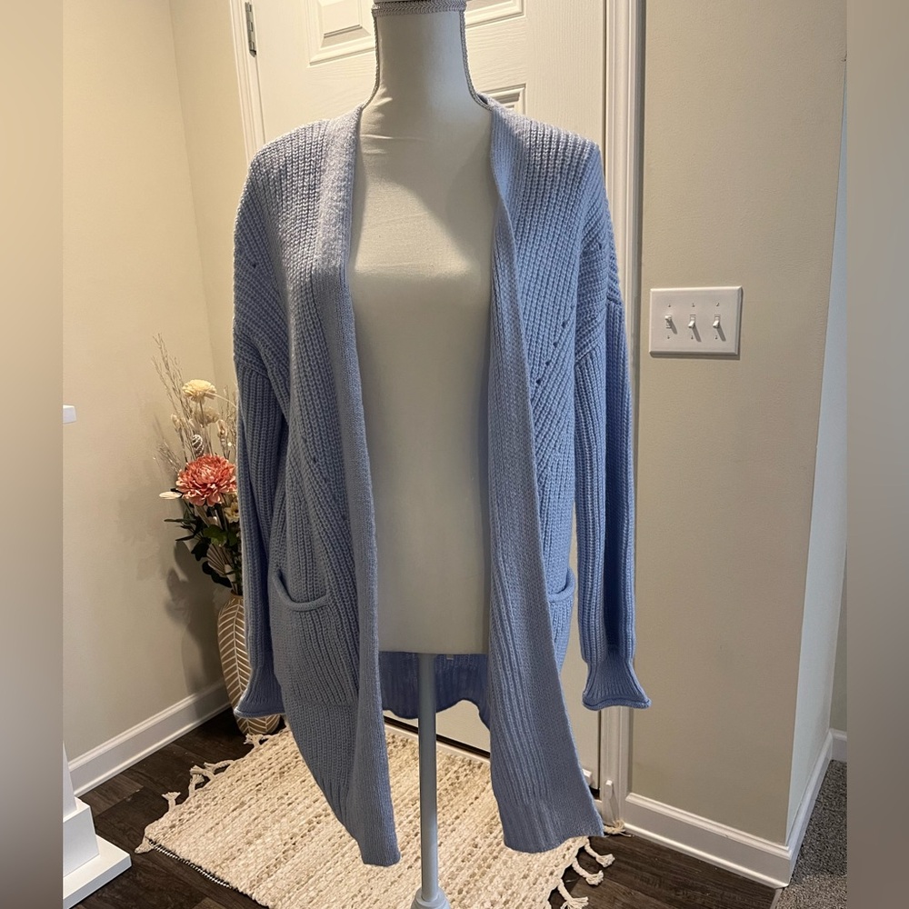 Maurice’s Periwinkle blue knit cardigan, never been worn, size small